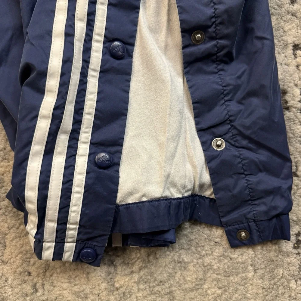 Vintage Y2K Adidas Track Pants Men M Blue Nylon Lined Swooshy Retro 2000s
